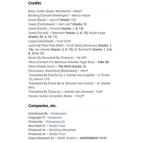 Krankenhaus De Kift CD Album Folk Indie Rock Wood Box Netherlands 1995 Konkurrel - Picture 5 of 5